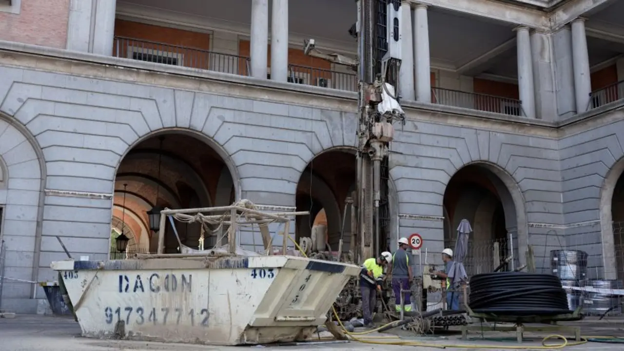 Obra de geotermia en la sede de Miteco