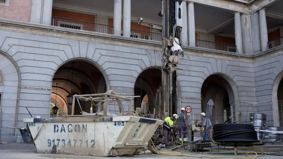 Obra de geotermia en la sede de Miteco